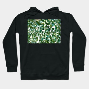 Jungle Boogie | Green Watercolor Music Note Silhouettes Hoodie